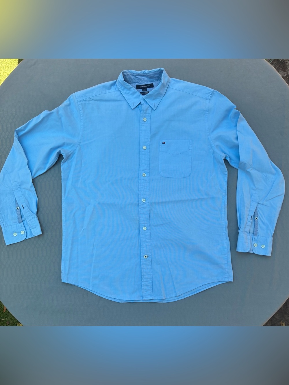 Tommy Hilfiger Men's Sky Blue Casual Button-Down Shirt